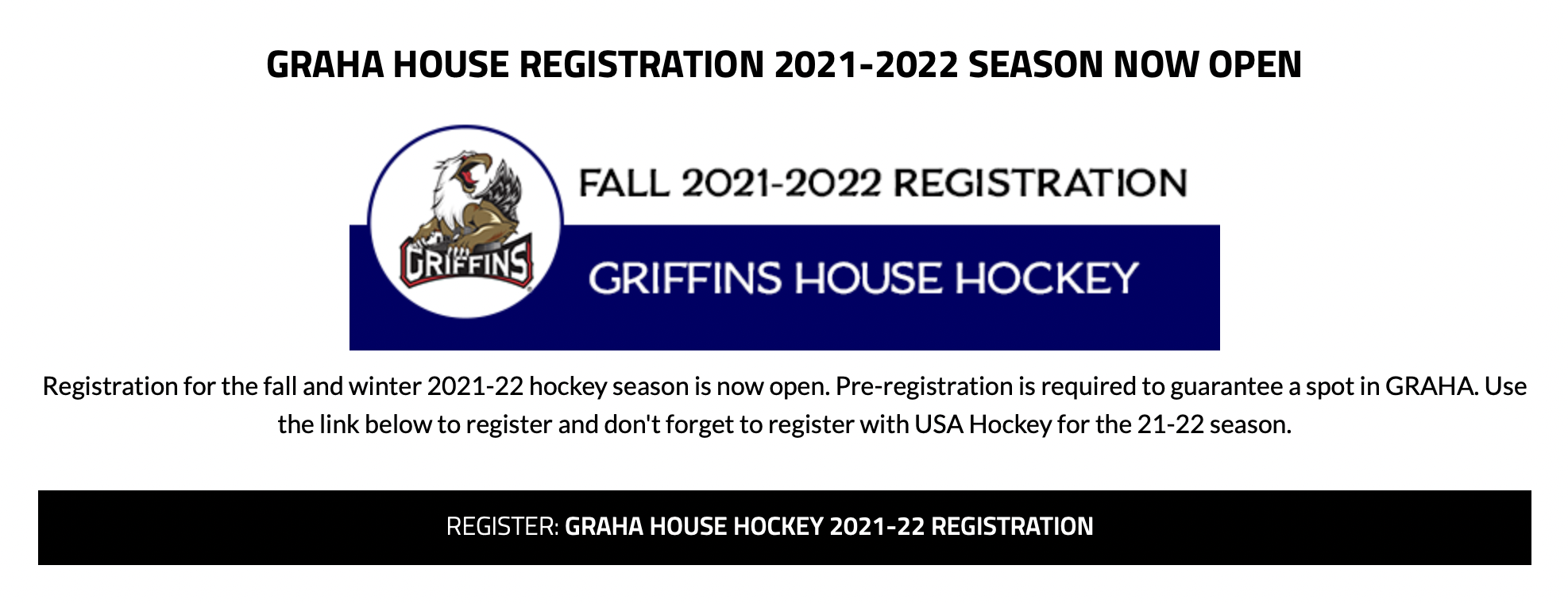 GRAHA Registration Now Open