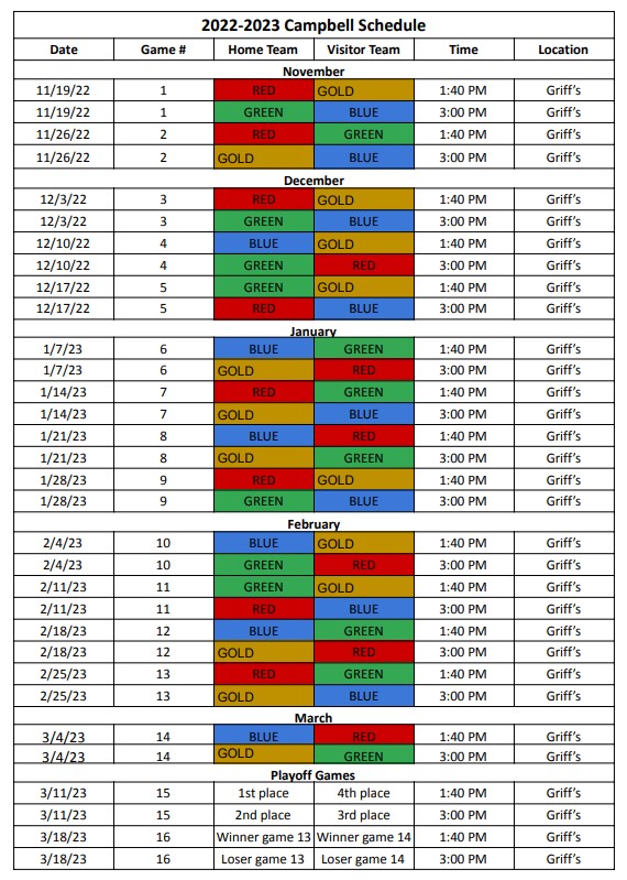 campbell div game schedule